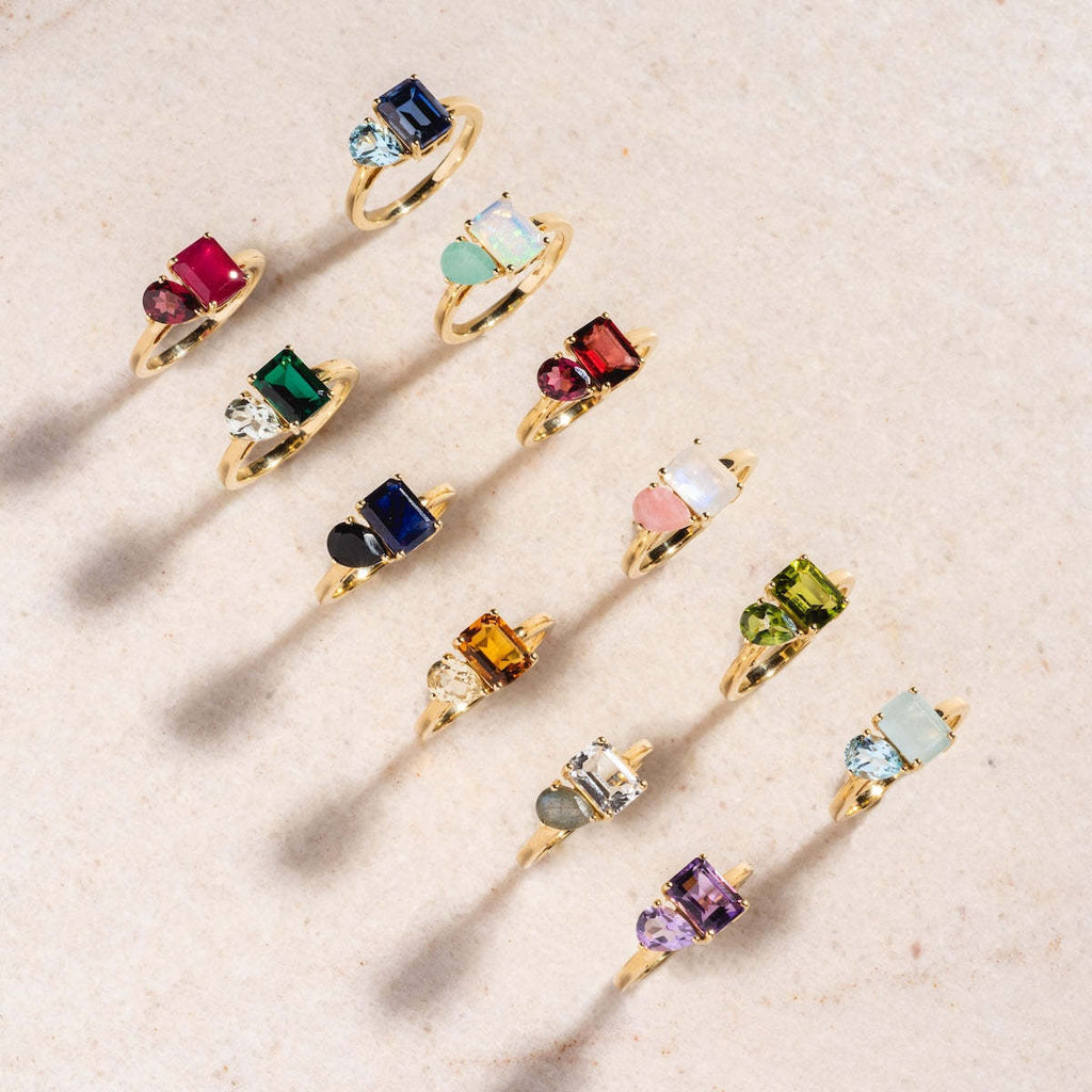 Double Birthstone Ring