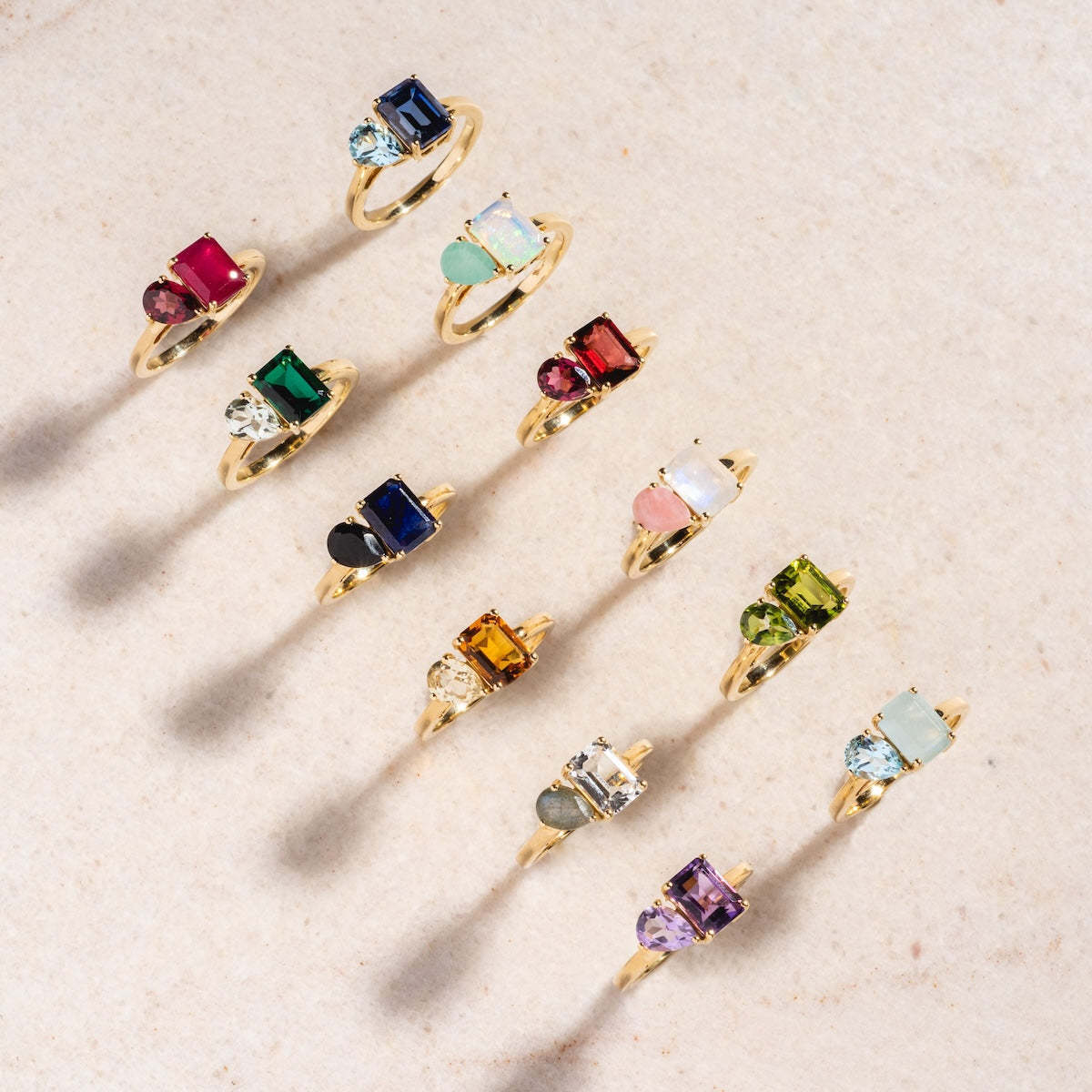 Double Birthstone Ring