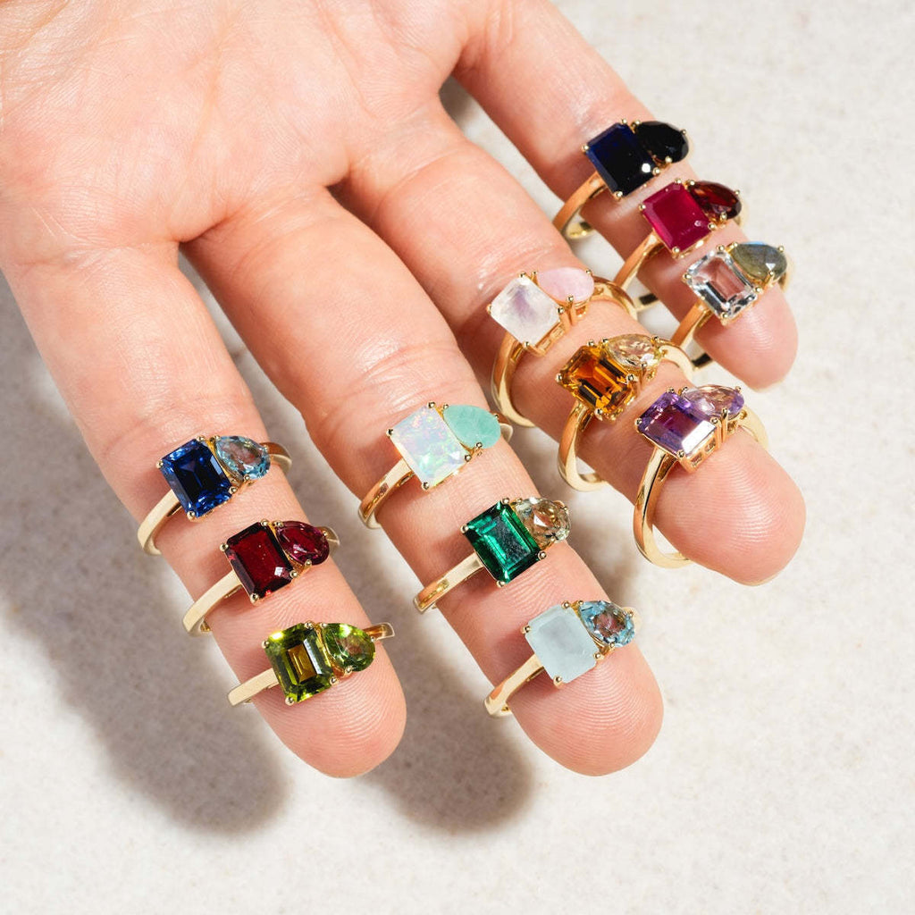 Double Birthstone Ring