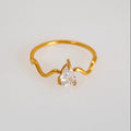 Wavy Pear Diamond Ring