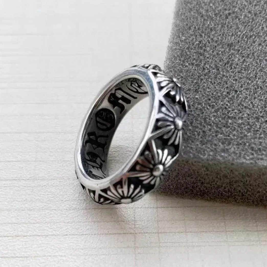 Chunky Flower Cross Ring